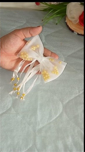 bow clip with tails 🎀 #diy #diycrafts #shorts