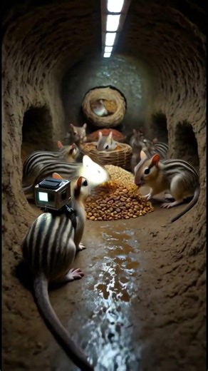 What a Chipmunk Sees Inside Its Burrow 😳 | Animal POV Camera #Shorts
