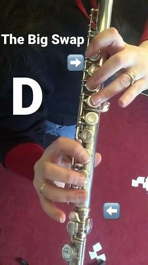 The BIG SWAP- notes C and D - flute fingering. #howtoplaytheflute #learnflute
