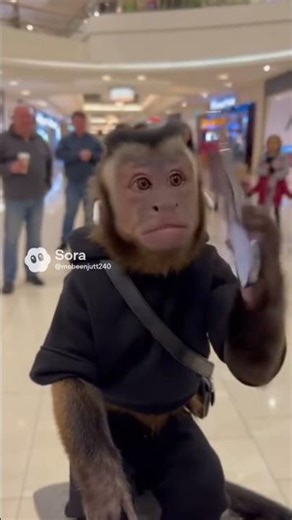 : “Monkey Using iPhone in Mall”...........