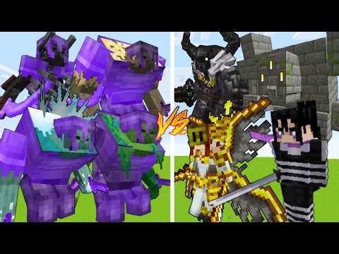 4 Mutants in Enchanted Netherite Armor VS 4 Random Bosses / Minecraft Mob Battle
