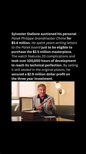 Stallone’s $5.4M Patek Flip: Begged for $2.5M Watch, Cashed $2.9M Profit