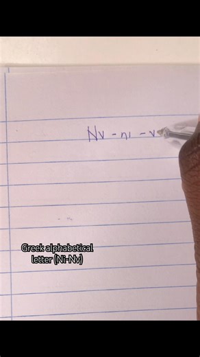 Greek alphabetical letter Ni-Νν (Νν) #greeklanguage #greek #handwriting #greece
