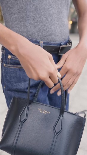 New from Tory Burch. The Mini Perry tote, a minimal style sized to carry only the essentials. | TORY BURCH