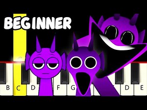 DURPLE in 4 Phases   Retake   Sprunked - Sprunki - Slow and Easy Piano Tutorial Beginner - Videos For Kids