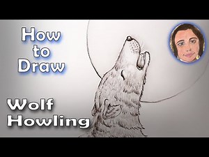 How to Draw a Wolf Howling at the Moon 🐺