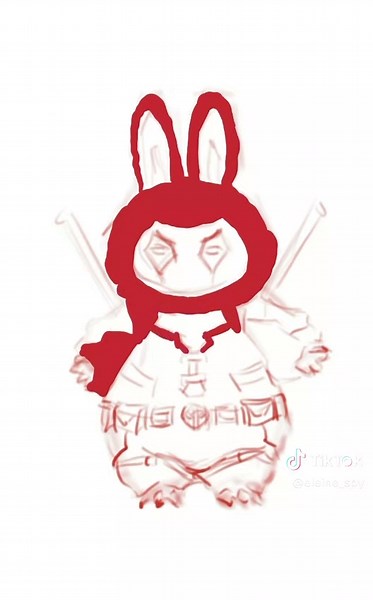 Labubu's Deadpool Art Painting Video