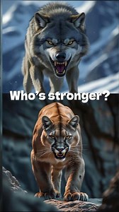 Who’s stronger? Puma vs Wolf🐆⚔️🐺 #animals #animalbattle #vs #puma #wolf