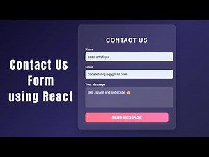 How To Make Contact Page Using React JS | Creating a Contact Form #reactjsdevelopment