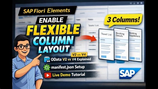 SAP Fiori Flexible Column Layout Explained | Enable 3 or 2 Column Layout in Fiori Elements | Ram Niwas