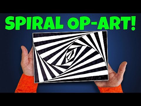 Spiral Op-Art with only straight lines! A mesmerising, yet easy art & maths lesson!