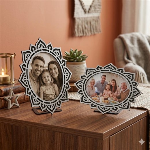 Laser Cut Mandala Photo Frame SVG | Digital Download | 6x4 Frame Template | Landscape and Portrait - Etsy