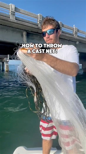 This is how to throw a cast net to catch bait! It’s called the triple load method! #castnet #fishing #bait | Groupermvp