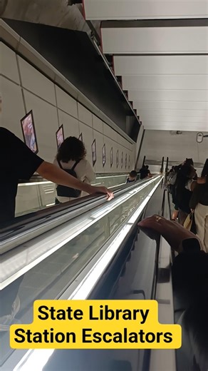 Amazing deep State Library Station Escalators in Melbourne #melbourne