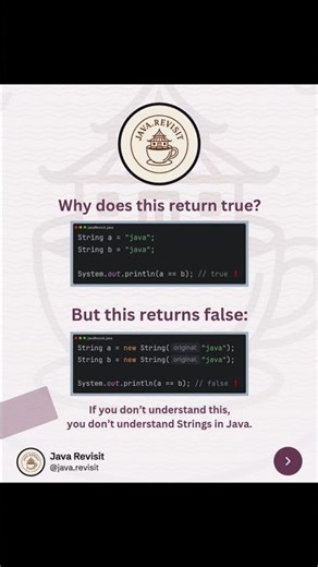String Pool in Java explained. Why == behaves differently for Strings and how Java optimizes memory.