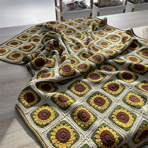 Crochet Sunflower Blanket Kit: Beginner Friendly DIY Throw - Etsy