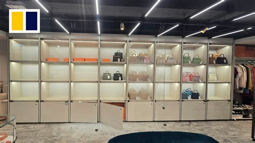 Hong Kong police are investigating a smash and grab robbery at a luxury handbag store after thieves made off with 66 Hermes handbags worth HK$10 million. Read more: https://sc.mp/gpp0d | South China Morning Post