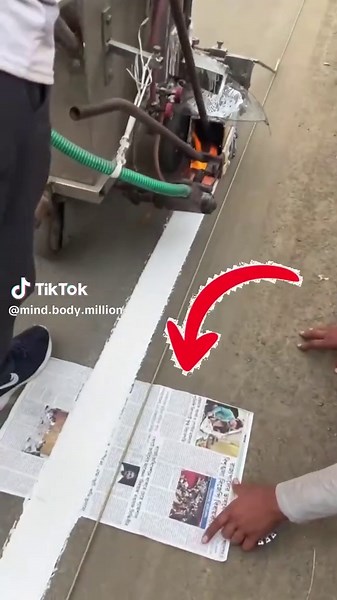 That's why news paper is used while marking roads 😱 #reels #reels__tiktok #viralreels #reelsvideo