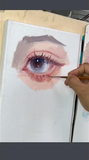 How to paint eyelashes #acrylic #art #painting 👀🎨