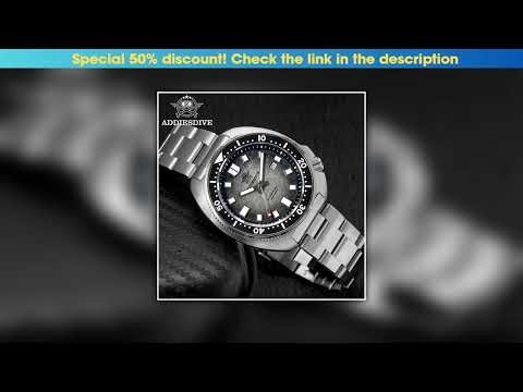 Review ADDIESDIVE New AD2511 Men's Quartz Watches 41mm Turtle Design Sapphire Glass AR Coated BGW9•