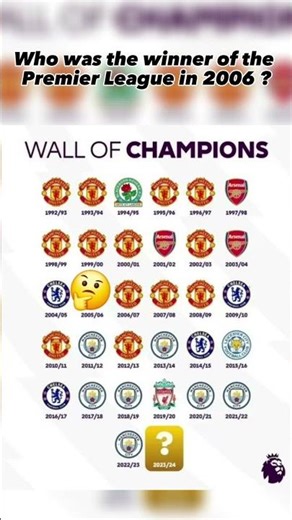 Who was the winner of the Premier League in 2006 ?