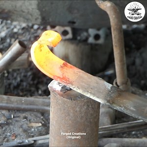 Learn The Technique of Folding Spring Front Eye By a Rural Blacksmith Like and share for more! | Forged Creations