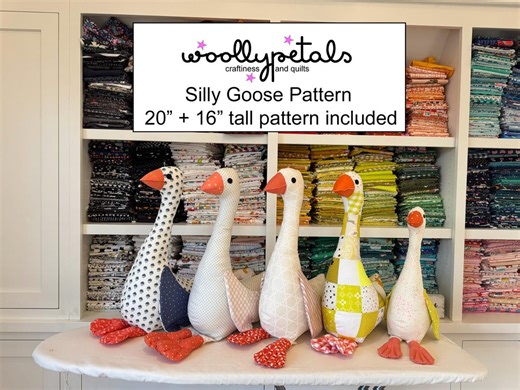 Silly Goose PDF Pattern by Woollypetals to Make a 20" and 16" Stuffed Animal Goose - Etsy Australia