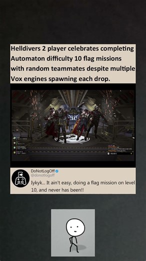 Helldivers 2 player squad beats intense Difficulty 10 Automaton mission #helldivers2