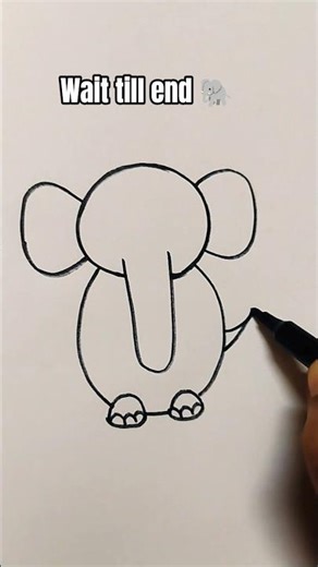How to draw an Elephant 🐘 easy #shortvideo #art #viral #ytshorts