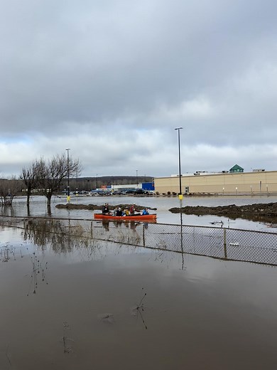North Bay Flooding 2026: Canoeing in Parking Lot