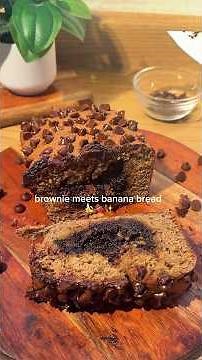Fudgy brownie banana bread #baking
