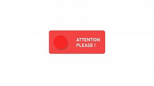 Download red banner with attention please sign icon,alert icon, 4k animation motion graphics, alpha channel for free