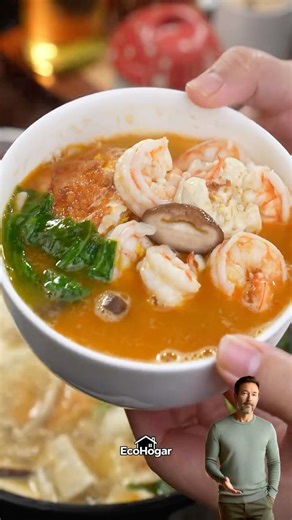 The best Three Delights Soup with Shrimp: a comforting recipe full of flavor #HomemadeCooking