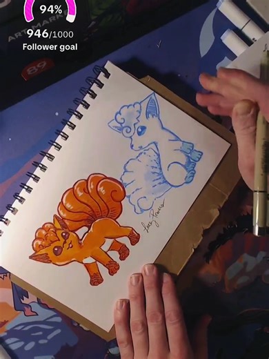 Kanto and Alolan Vulpix from my LIVE! They turned out so cute! Thank you for watching, commenting, the gifts, and for following! #tiktoklive #artistsoftiktok #drawing #pokemon #pokemontcg