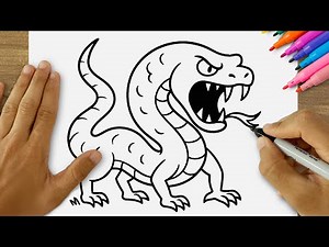 How to Draw a Dragon Easy | Step by Step Fantasy Creature Drawing Tutorial