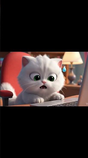 Typing Cat Suddenly Gets Shocked! 😲 My YouTube Video Went Viral? | Funny AI Cat.