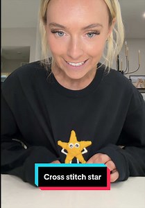 Cross Stitch Star Embroidery with Hot Glue on a Shirt