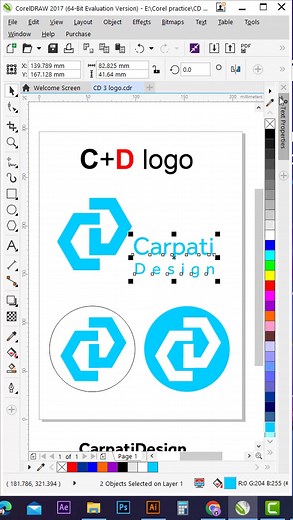 CD Letter logo Design in Coreldraw #foryou #foryoupage #viral #viraltiktok #trending #logo #logodesign #shorts @carpatidesign