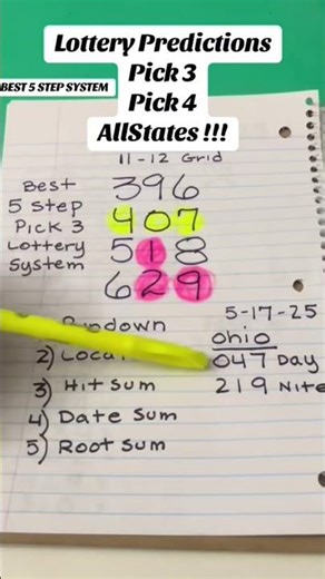 Lottery Simple 5 step pick 3 System for All States