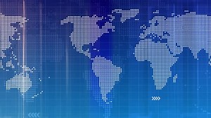 Digital World Map News Studio Background