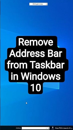 Remove Address Bar from Taskbar in Windows 10 PC or Laptop