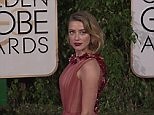 Amber Heard stuns in flowing red gown at Golden Globes