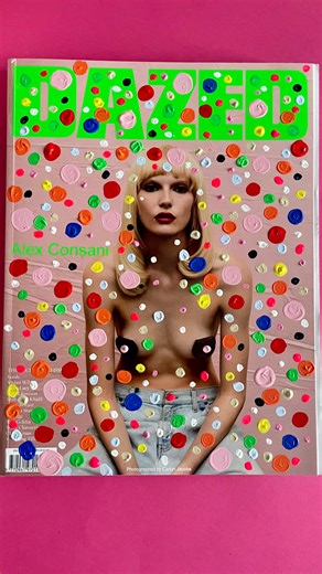 Andreea Robescu | Color therapy with @dazed and @alexconsani 💚 #mixedmedia #alexconsani #polkadots #painting #magazinecover #dazed #beauty #collage | Instagram