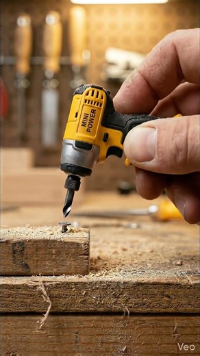Miniature Cordless Impact Driver (industrial yellow + black rubber grip)