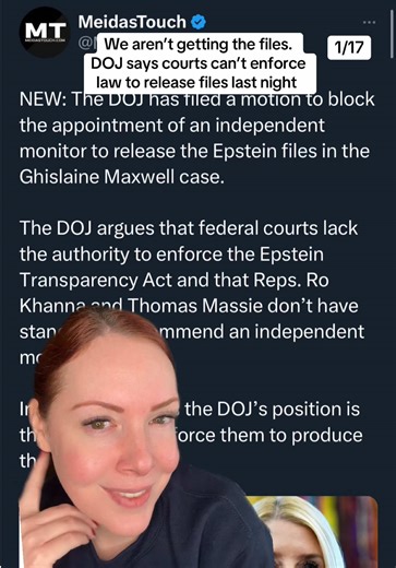 We are never getting the files. DOJ says courts can’t force release #fyp #news #trump #doj #files
