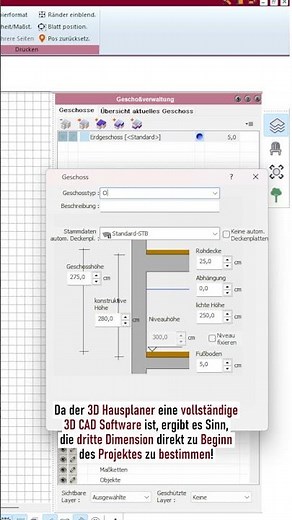 Neue Projekte anlegen und die Geschosseinstellungen! #architecture #homedesign #home #cad #haus #3d