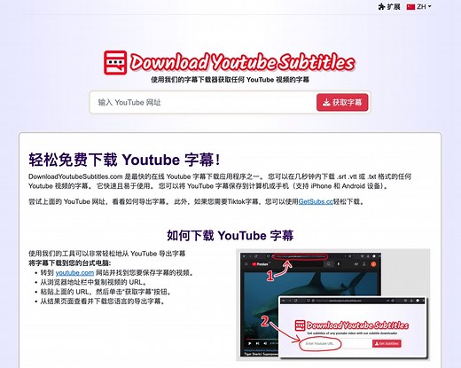 DownloadYoutubeSubtitles：免費快速下載 YouTube 字幕，支援多種格式和語言 – 免費資源網路社群