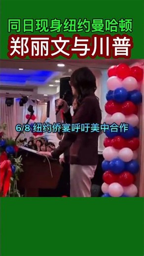 国民党主席郑丽文与总统川普同日现身纽约曼哈顿缘悭一面 #郑丽文 #川普 #2026