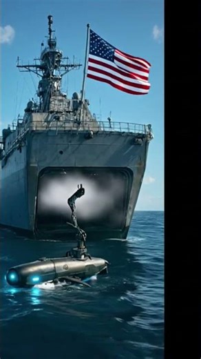 Battleship Launches Underwater Drones