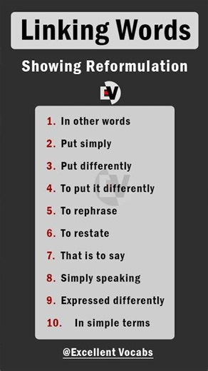 Reformulate Sentences Easily with Reformulation Linking Words #IELTS